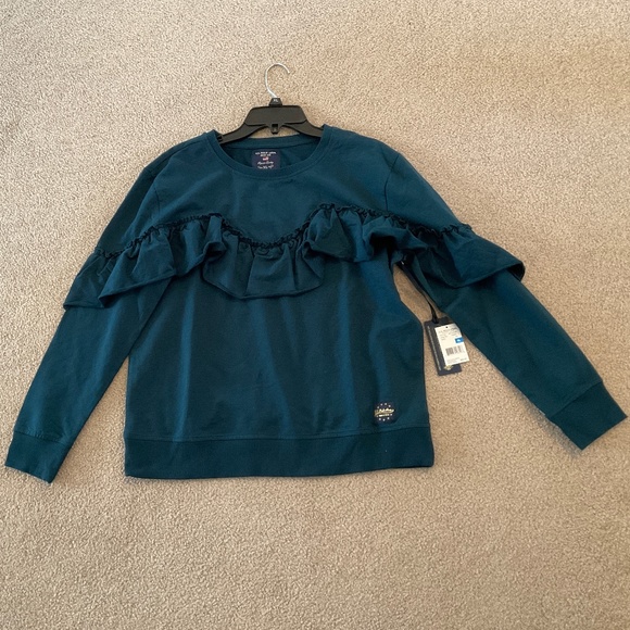 size XL, bust up to 44” inches, greenish blue sweater, new condition - Picture 7 of 9